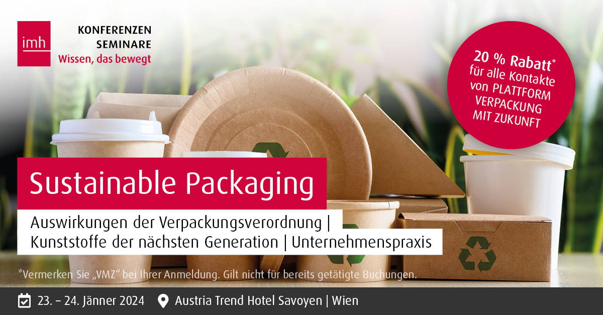 imh Fachkonferenz Sustainable Packaging Plattform Verpackung mit Zukunft Partnerrabatt